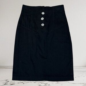 90s Body Central  Women’s Black Cotton\Spandex Skirt Made In USA Size Small